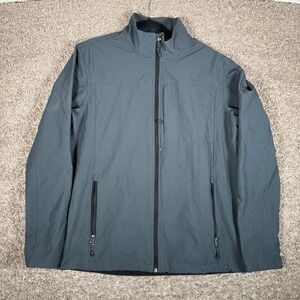 SWISS TECH Mens Charcoal Gray Softshell Jacket Full Zip Stand Collar Size M